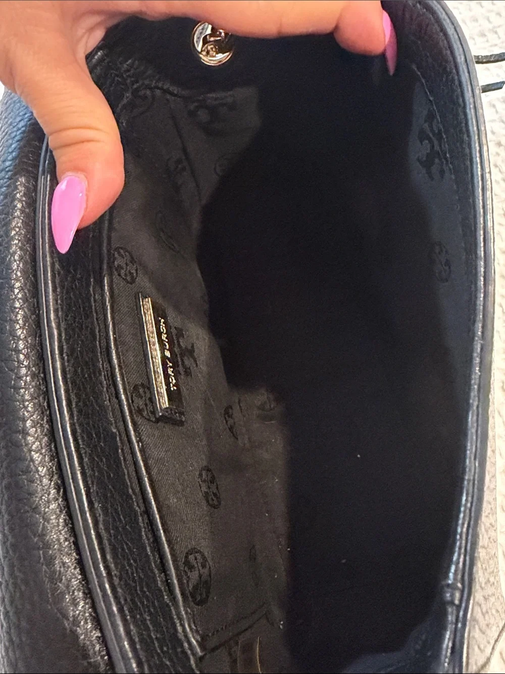 Tory Burch Black Leather Crossbody with Tassel Detail